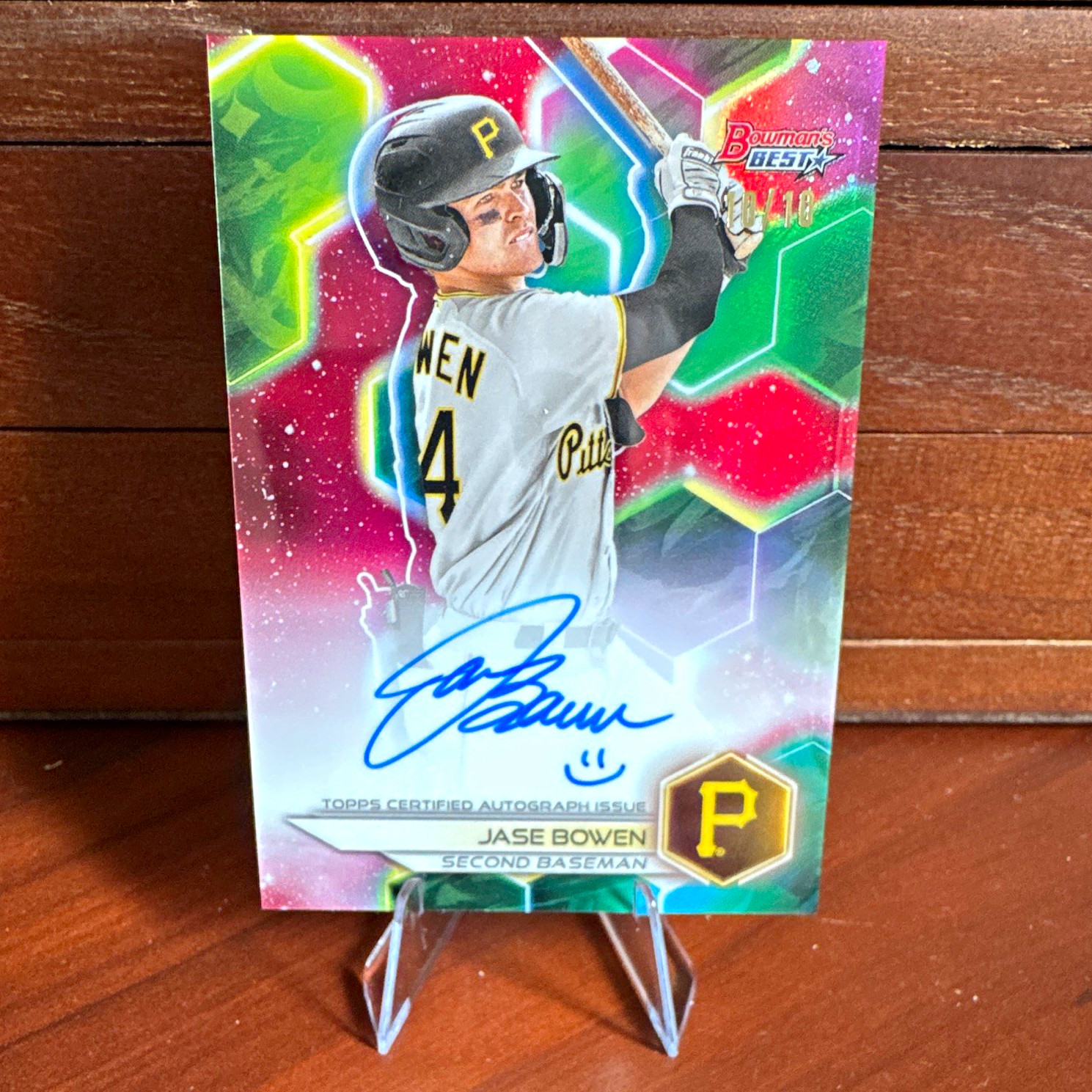 2023 Bowman\'s Best Jase Bowen Auto B23-JBOW #10/10 Smiley Face Inscription 2023 Bowman\'s Best Jase Bowen Auto B23-JBOW #10/10 Smiley Face Inscription