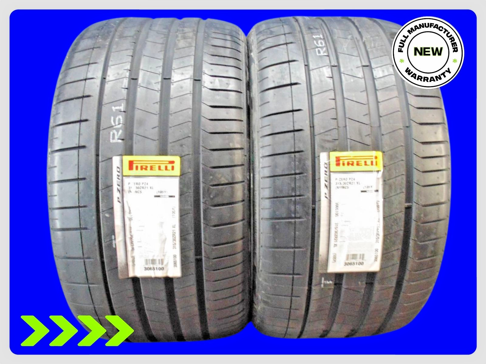 2 BRAND NEW 315/30ZR21 PIRELLI P ZERO PZ4 N1 PNCS XL TIRES NOISE REDUCT 3153021