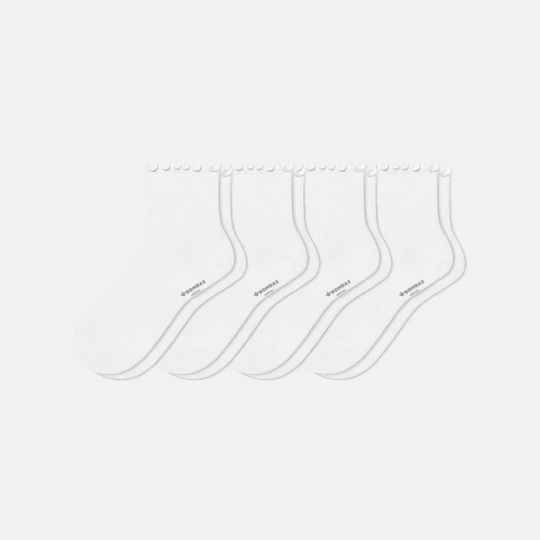 NWT | BOMBAS | Women's Ruffle Rib Quarter Sock 4-Pack | All Colors + Sizes NWT | BOMBAS | Women's Ruffle Rib Quarter Sock 4-Pack | All Colors + Sizes