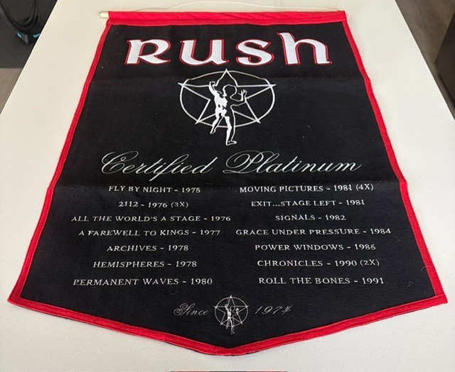 Rush \'Certified Platinum\' Felt Banner, 24\ Rush \'Certified Platinum\' Felt Banner, 24\