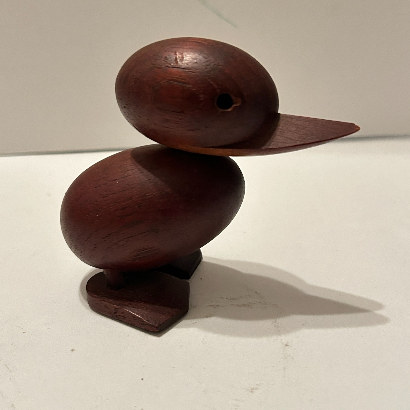 Vtg Hans Bolling Mid Century Modern Carved Wooden Duck 3.5\