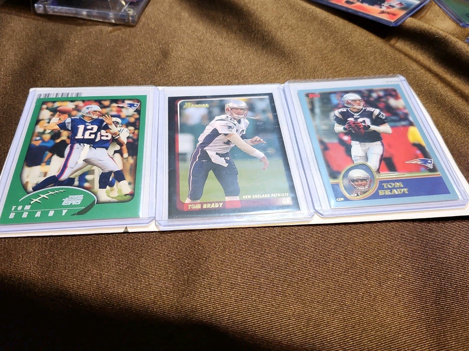 Lot Of 3) 3x 2002 03 Topps Bowman Tom Brady New England Patriots, HOF Lot Of 3) 3x 2002 03 Topps Bowman Tom Brady New England Patriots, HOF