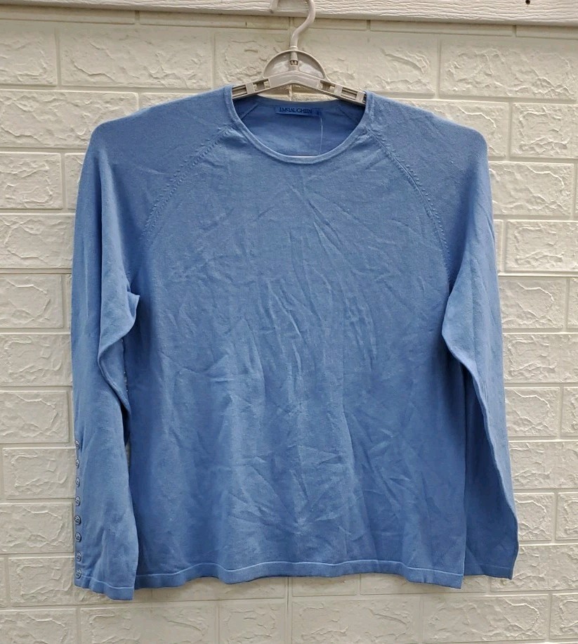 New J.Mclaughlin Jamey Sweater Jewelry Button On Sleeves Bright Blue Sz Large New J.Mclaughlin Jamey Sweater Jewelry Button On Sleeves Bright Blue Sz Large