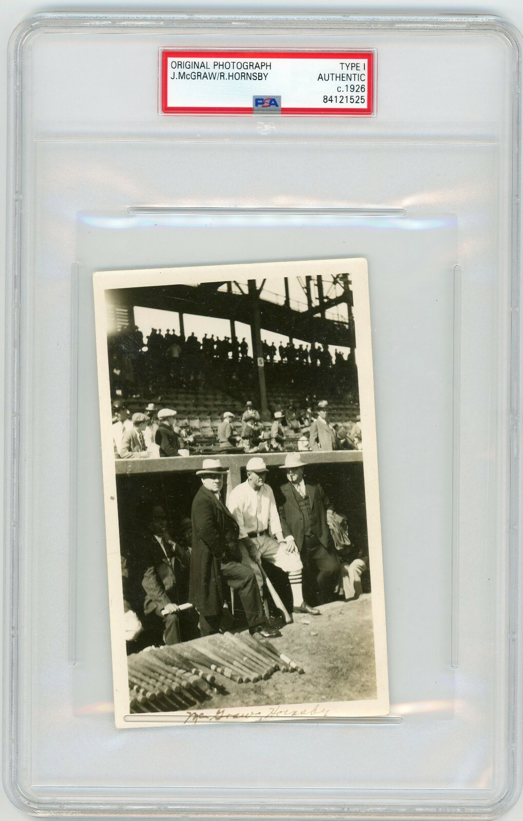 1926 World Series Original Snater Photograph Type 1 McGraw/Hornsby PSA P1454