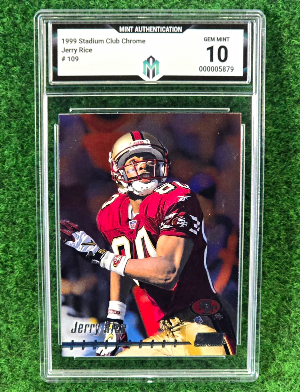 1999 Topps Stadium Club Chrome Jerry Rice #109 49ers Graded Gem Mint 10
