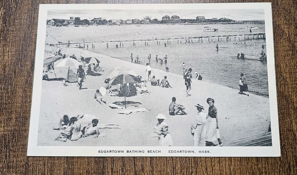 Diving Pier bathing beach EDGARTOWN Martha's Vineyard Vintage Beach Postcard