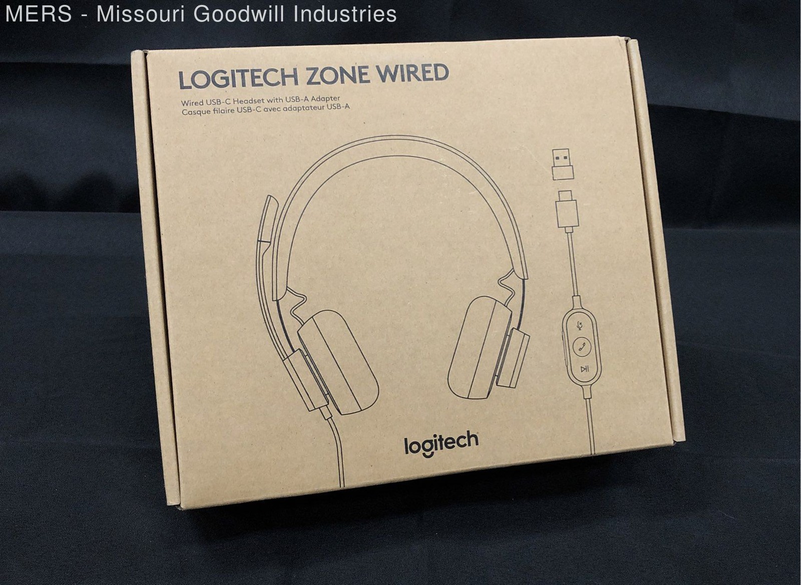 Logitech Zone Wired USB-C Headset with USB-A Adapter A00100 New Unopened