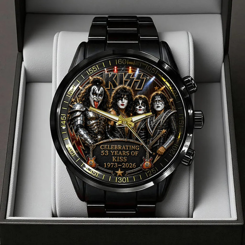 KISS 53 Years Anniversary Black Stainless Steel Watch