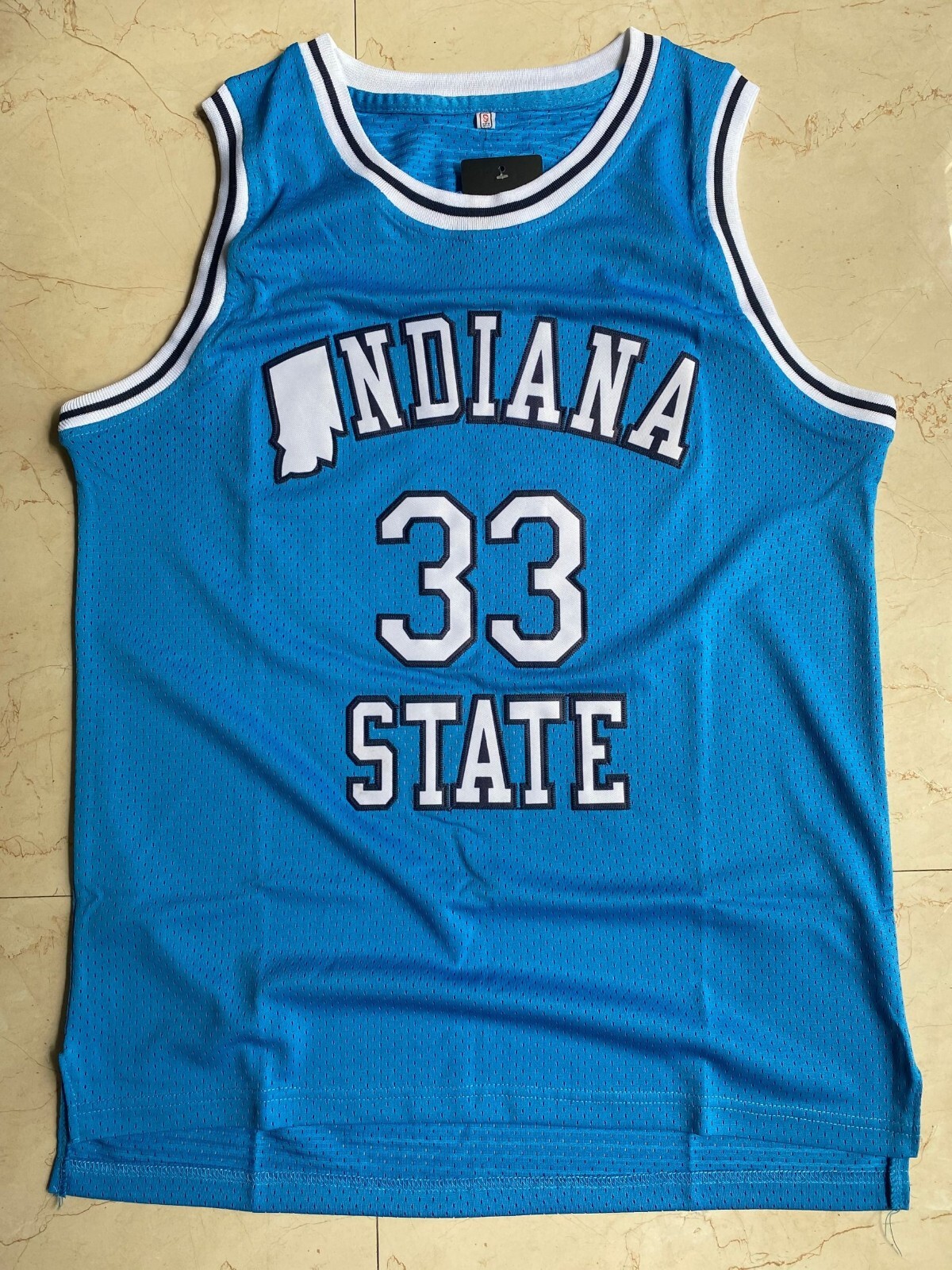 Retro Vintage Men\'s Basketball Jersey Bird Indiana State Jersey Stitched Blue Retro Vintage Men\'s Basketball Jersey Bird Indiana State Jersey Stitched Blue