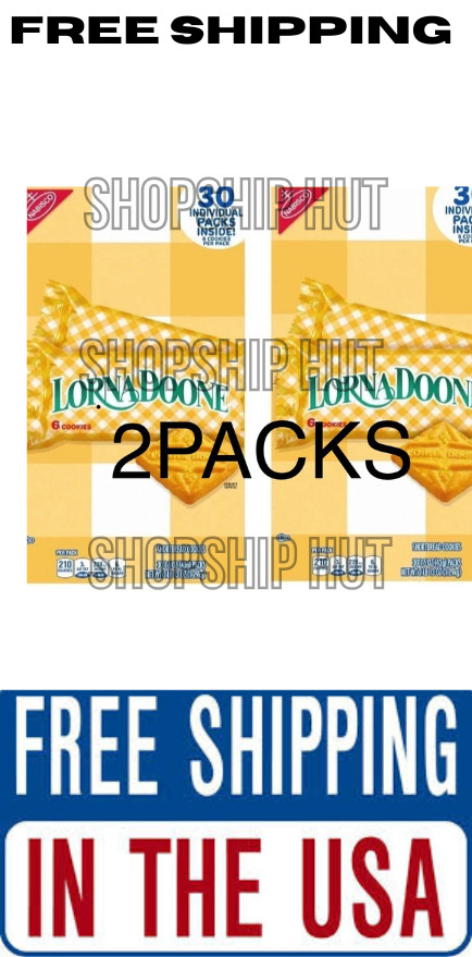 2 Packs - Lorna Doone Shortbread Cookies (6 per pk., 30 pk.) 45 oz Each Pack