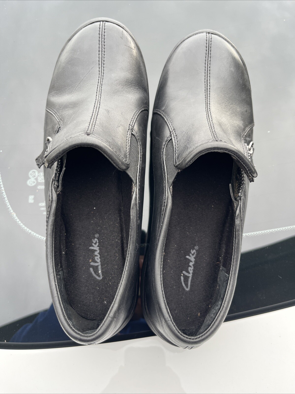 Clarks Wasteland Zip Leather Loafer Size 8.1/2 In Black Clarks Wasteland Zip Leather Loafer Size 8.1/2 In Black