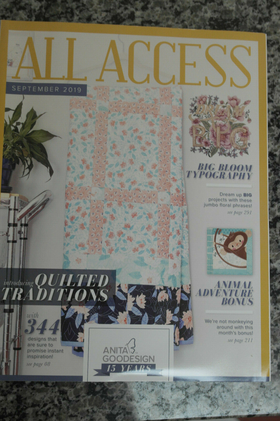 Anita Goodesign ALL ACCESS VIP SEPTEMBER 2019 Embroidery Design CD & PAPER BOOK
