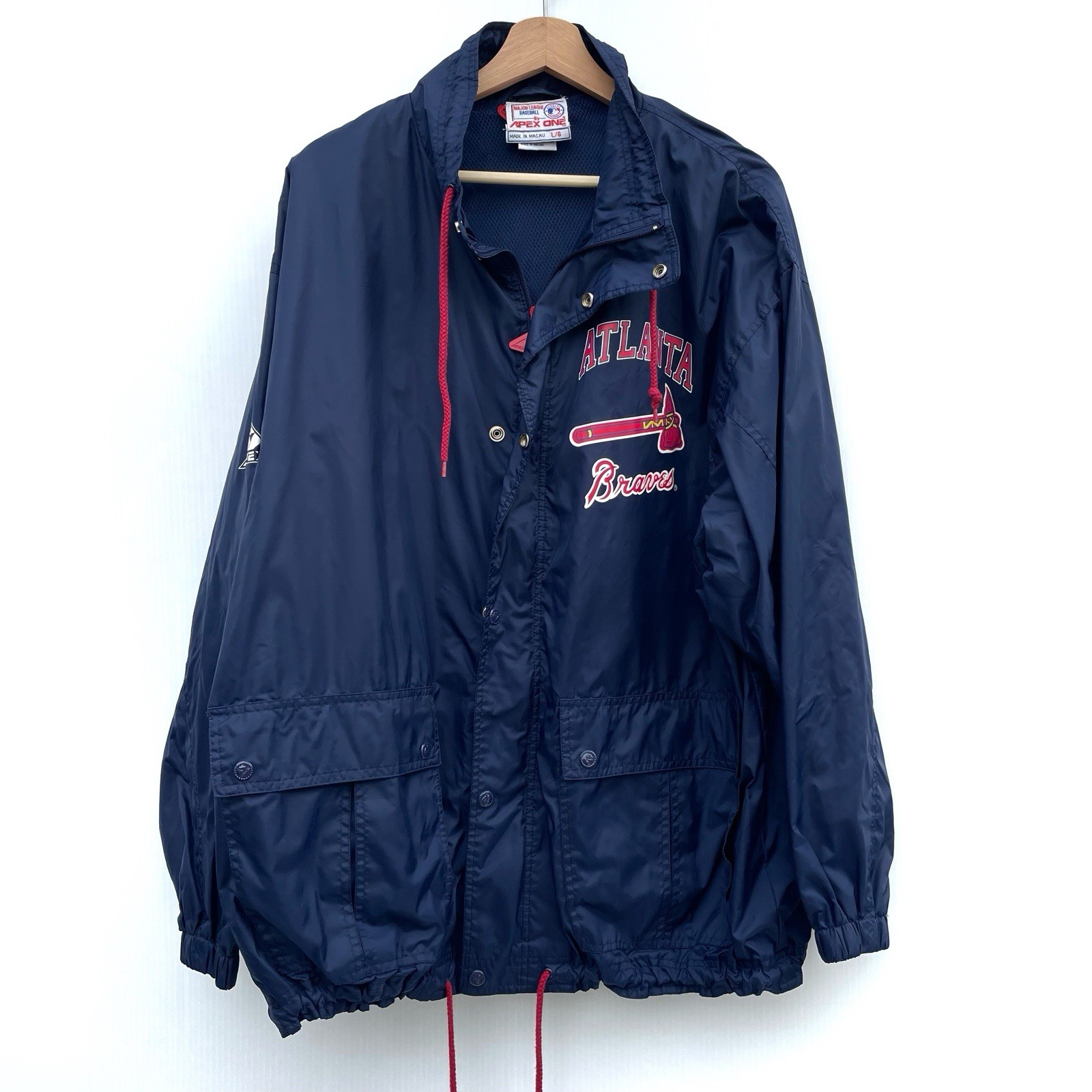 Vintage Atlanta Braves Apex One Windbreaker Jacket 90s MLB Big Logo Large Vintage Atlanta Braves Apex One Windbreaker Jacket 90s MLB Big Logo Large