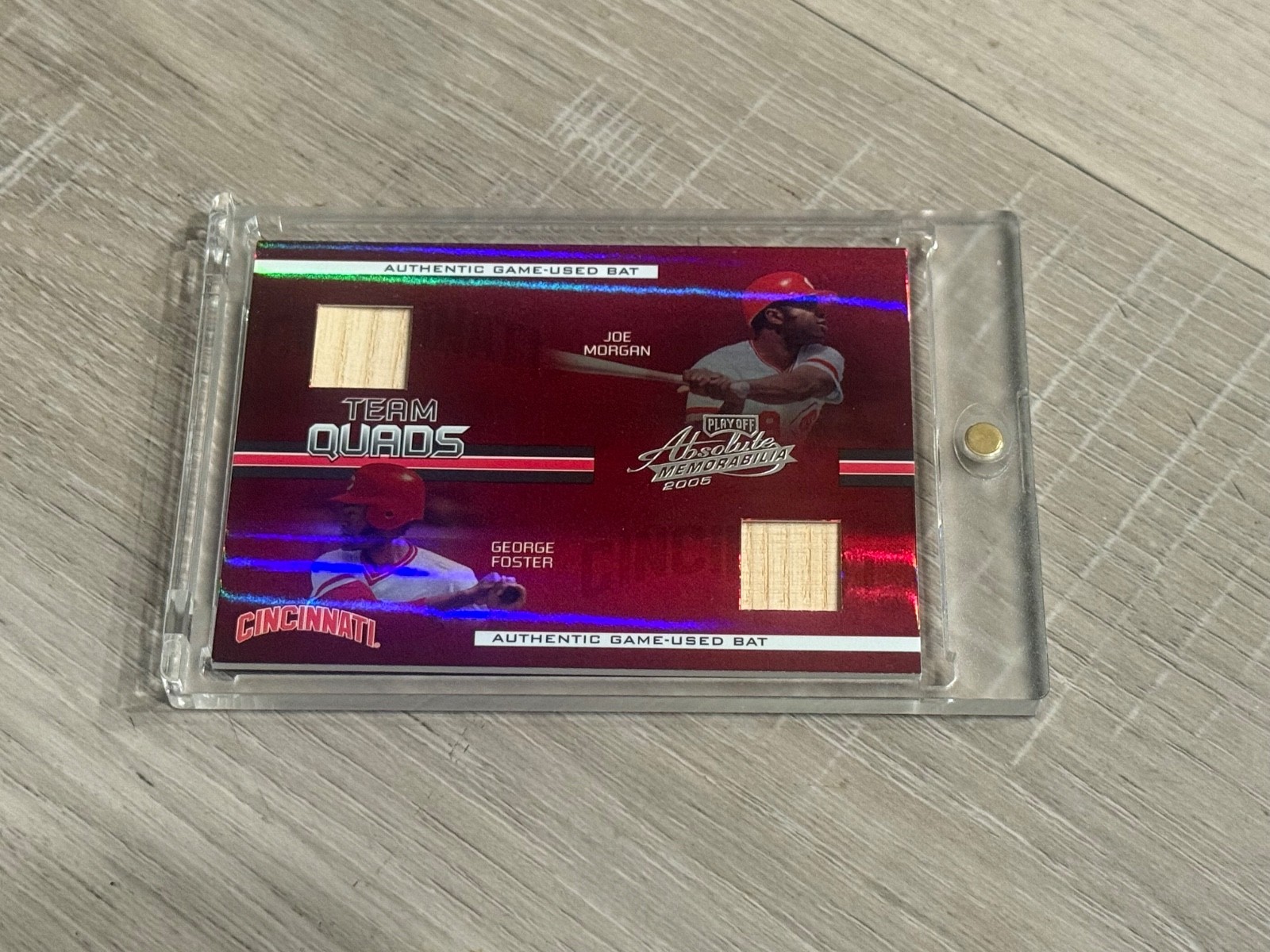 2005 Playoff Absolute  Reds Team Quads Morgan/Foster/O\'Neill/Dunn  Bat 1/100