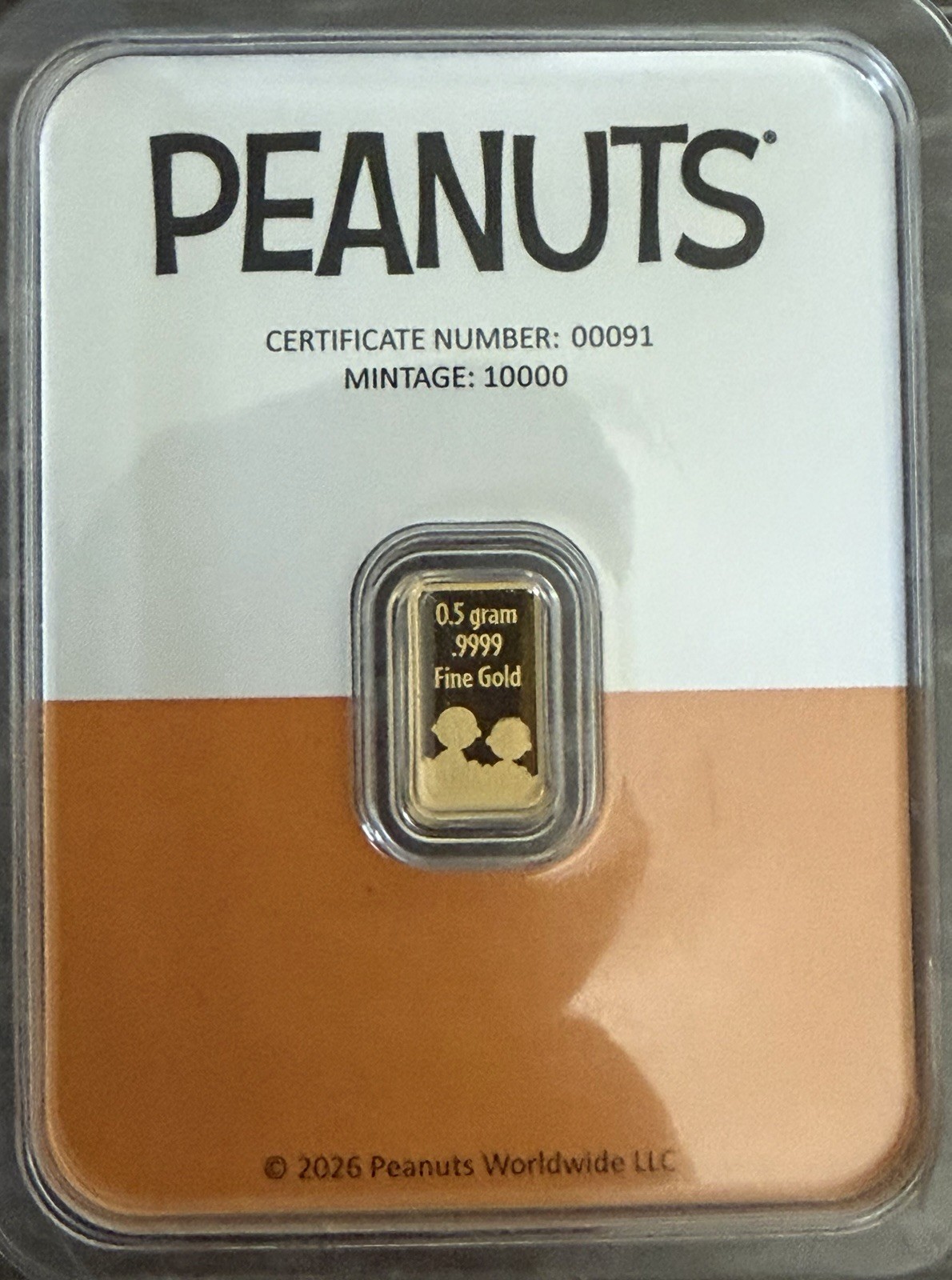 2026 PAMP 0.5g .9999 Gold Bar Peanuts It’s The Great Pumpkin Charlie Brown 