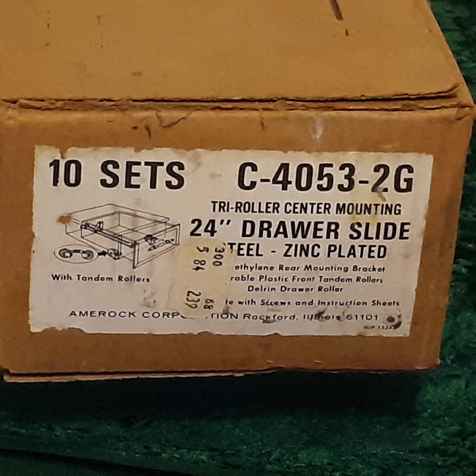 Amerock Drawer Slide Tri roller Center Mounting Cabinet Track 24\