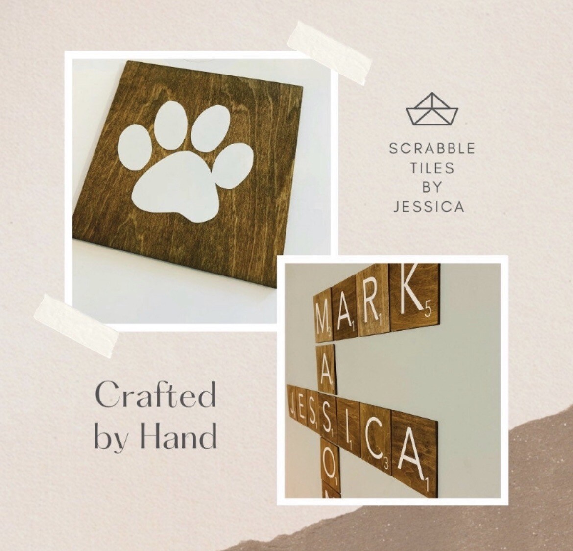 Personalized Wood Scrabble Tiles - Custom Wood Tiles - Scrabble Tile Wall Art