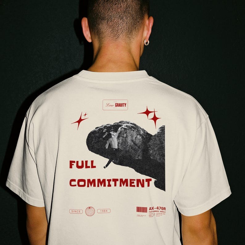 Full Commitment Climbing T-Shirt | Bouldering Graphic Tee | Rock Climbing 