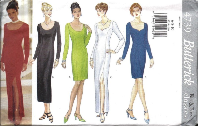 UNCUT Vintage Butterick Sewing Pattern Easy Straight Dress 4739 Fast Easy OOP FF