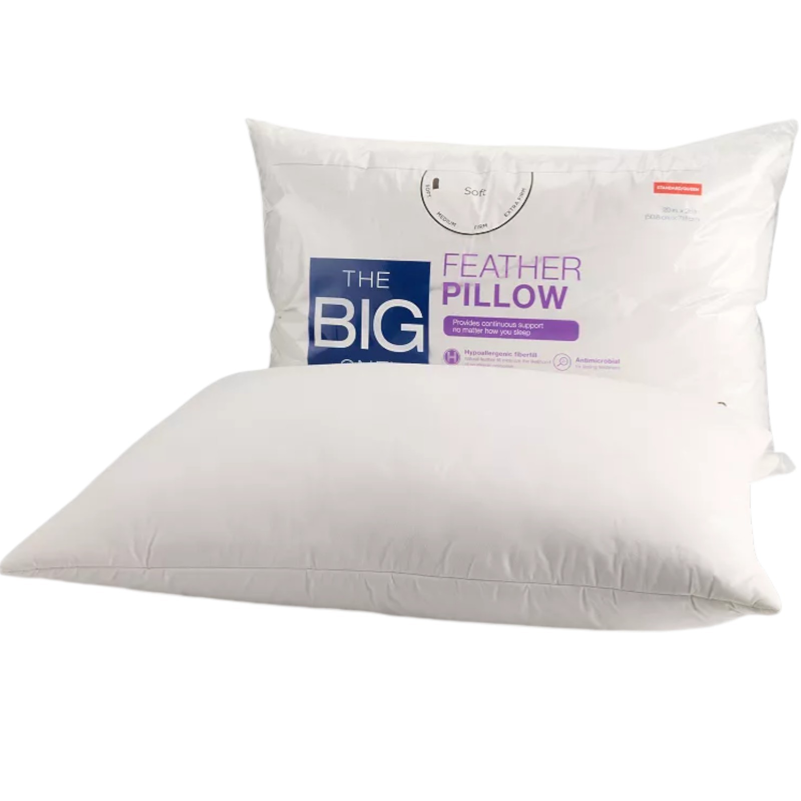 The Big One Feather Pillow – Standard/Queen Size - Soft - 20 x 28 inches The Big One Feather Pillow – Standard/Queen Size - Soft - 20 x 28 inches