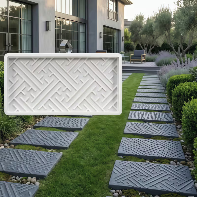 LARGE Stepping Stone Textured Paver Walkway Mold Plastic Concrete Cement Mould