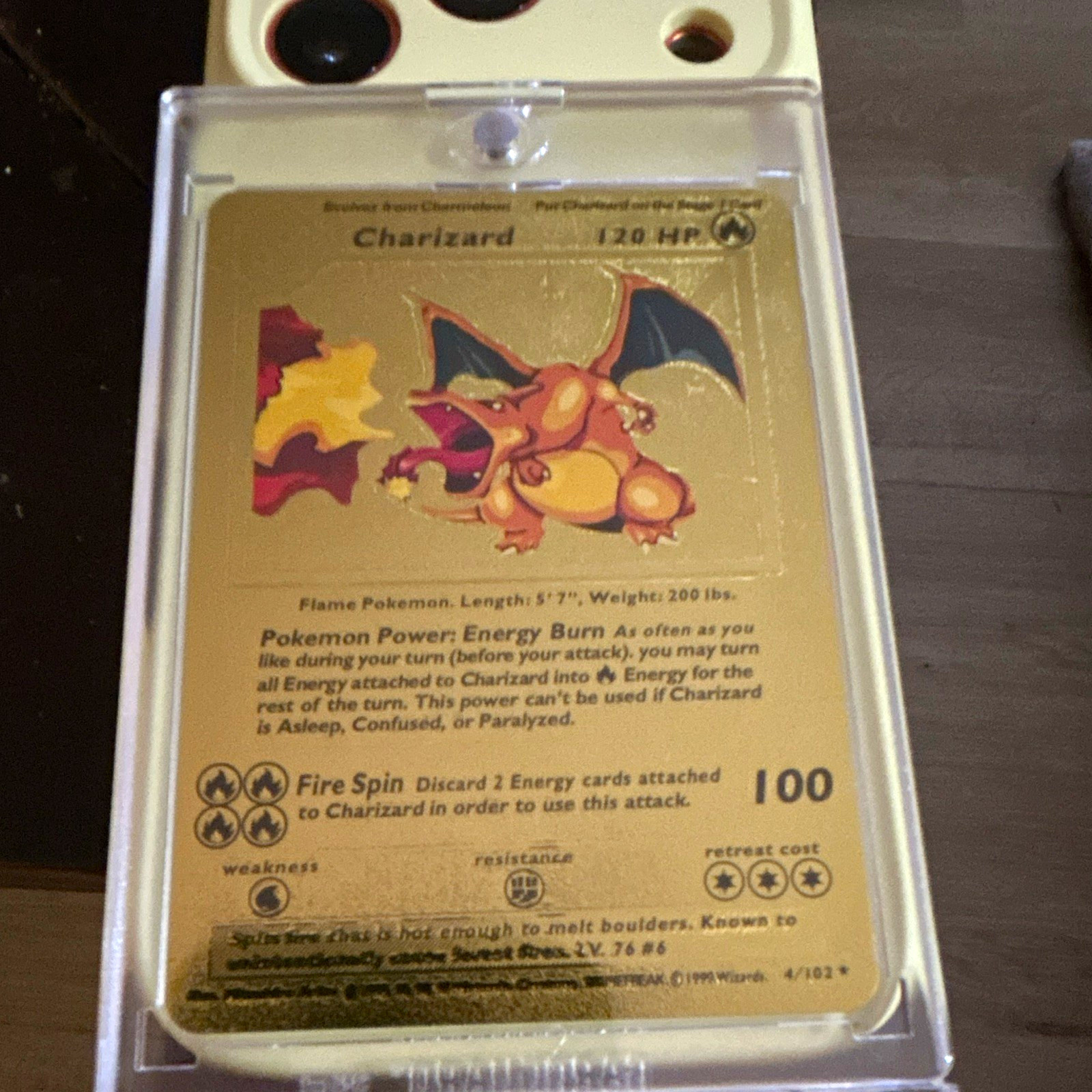Pokemon TCG Charizard 4/102 Base Set Holo Rare 1999 Stage 2 120 HP EN