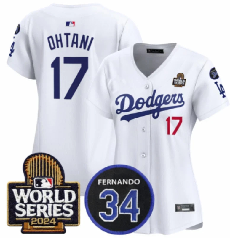 NWT Women's Shohei Ohtani #17 Dodgers 2024 World Series Stitched Baseball-Jersey