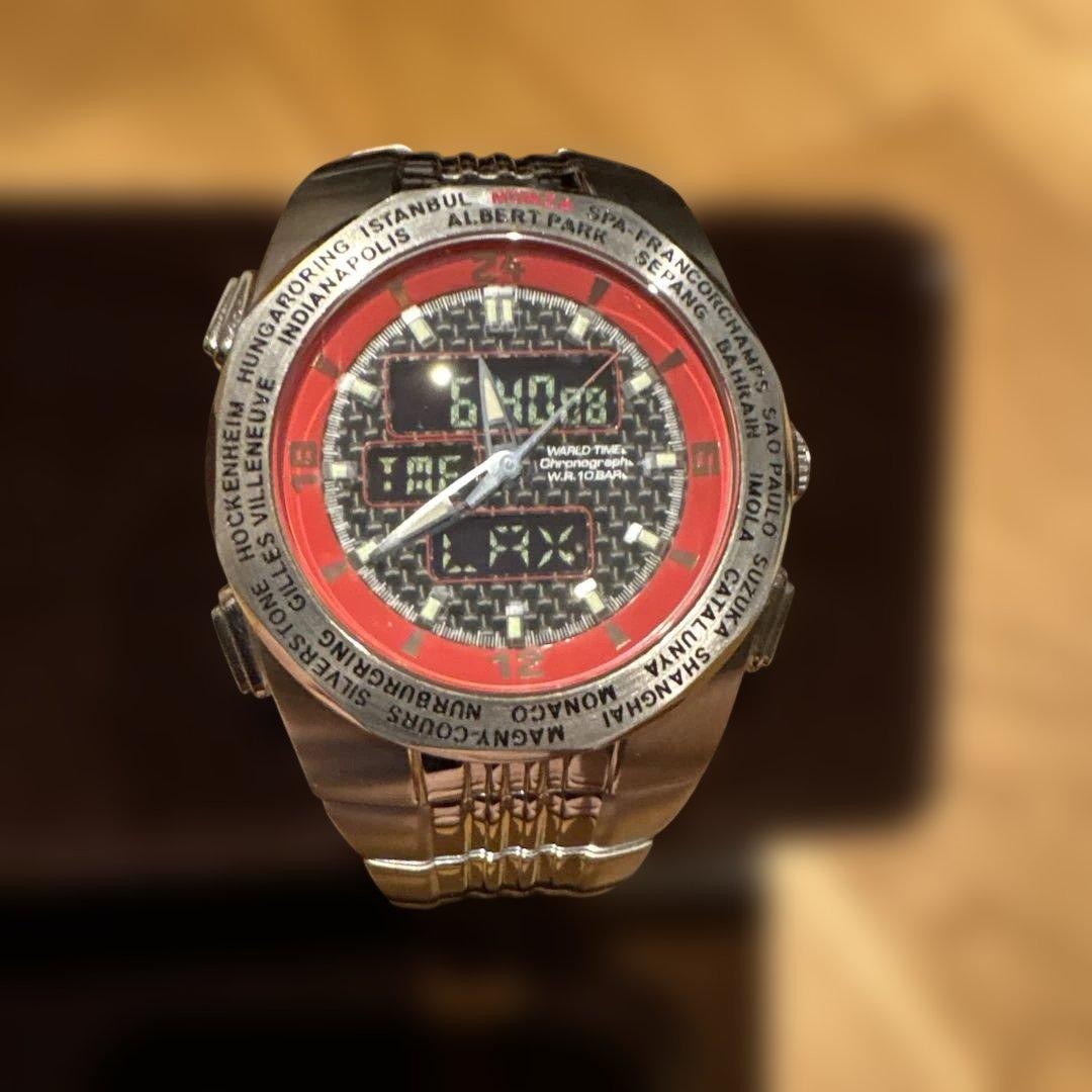 Citizen Marlboro World Time Analog-Digital Watch F1 Carbon Dial Limited Edition