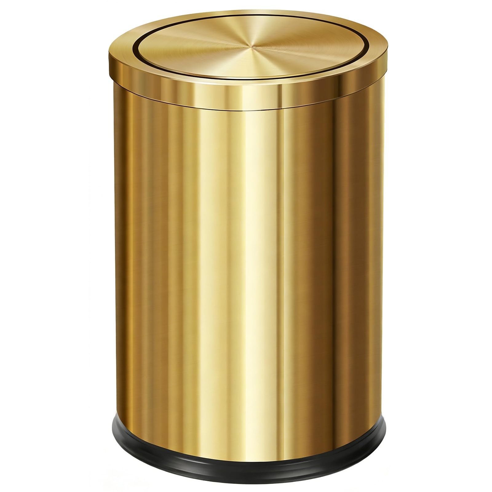 2.4gallon Steel Gold Bathroom Trash can with Swing Lid,Fingerprint-Proof