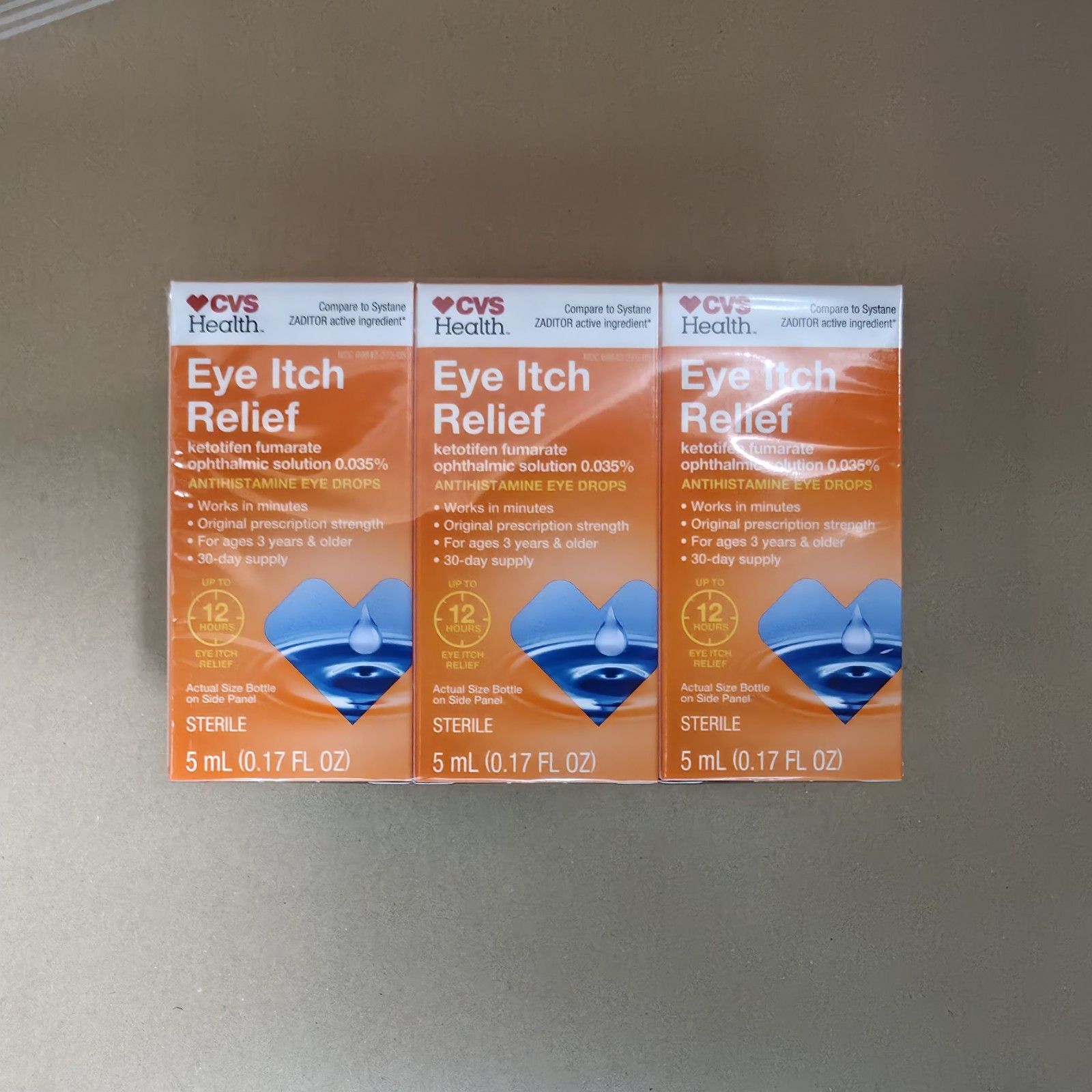 CVS Health - Eye Drops - Itch Relief - 5ml - 6 Pack - Expiration Date: 12/2027