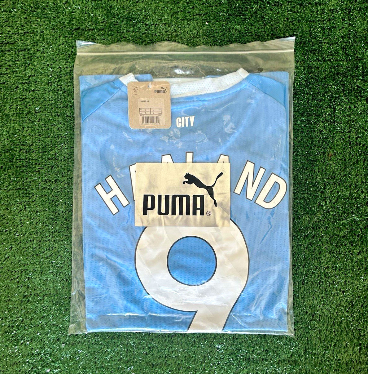 PUMA Manchester City Erling Haaland #9 Men\'s Soccer Jersey Blue/White size XL