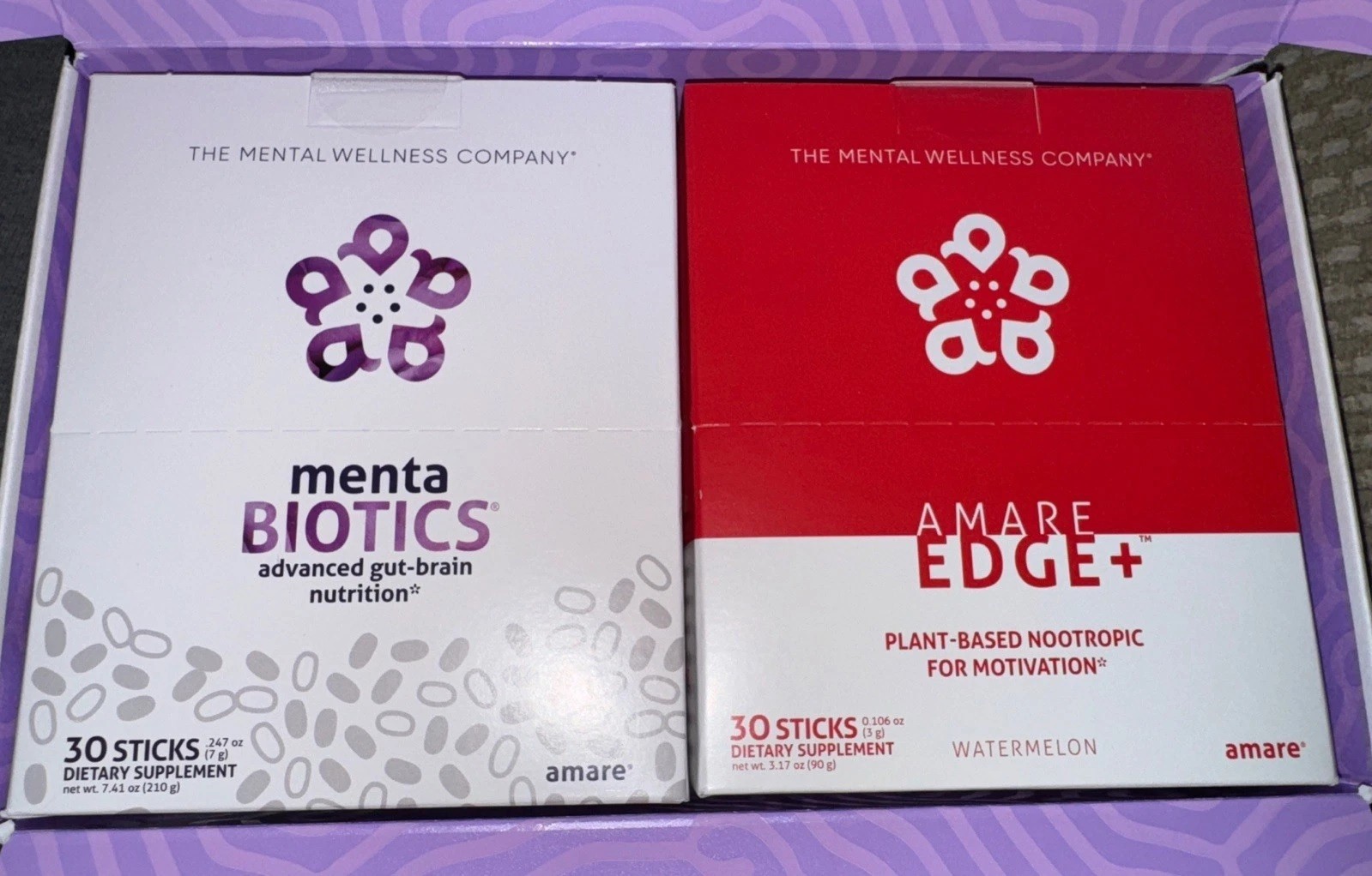 Amare Happy Juice Pack Watermelon Edge+ MentaBiotics Classic - NEW SEALED 🔥🔥