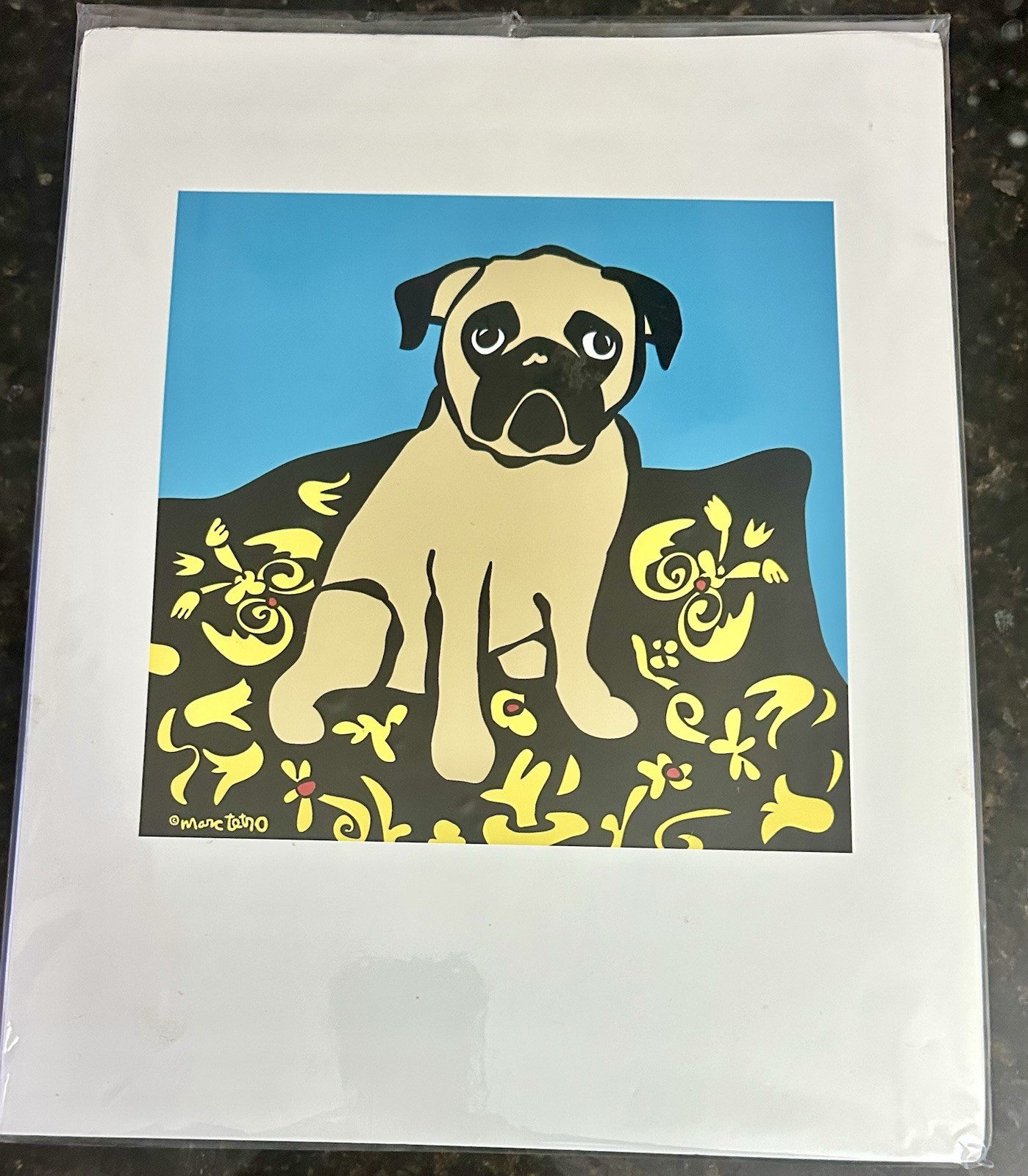 Marc Tetro Gorgeous Original \'New York Pug\' Print, 14” X 11” Brand New Marc Tetro Gorgeous Original \'New York Pug\' Print, 14” X 11” Brand New