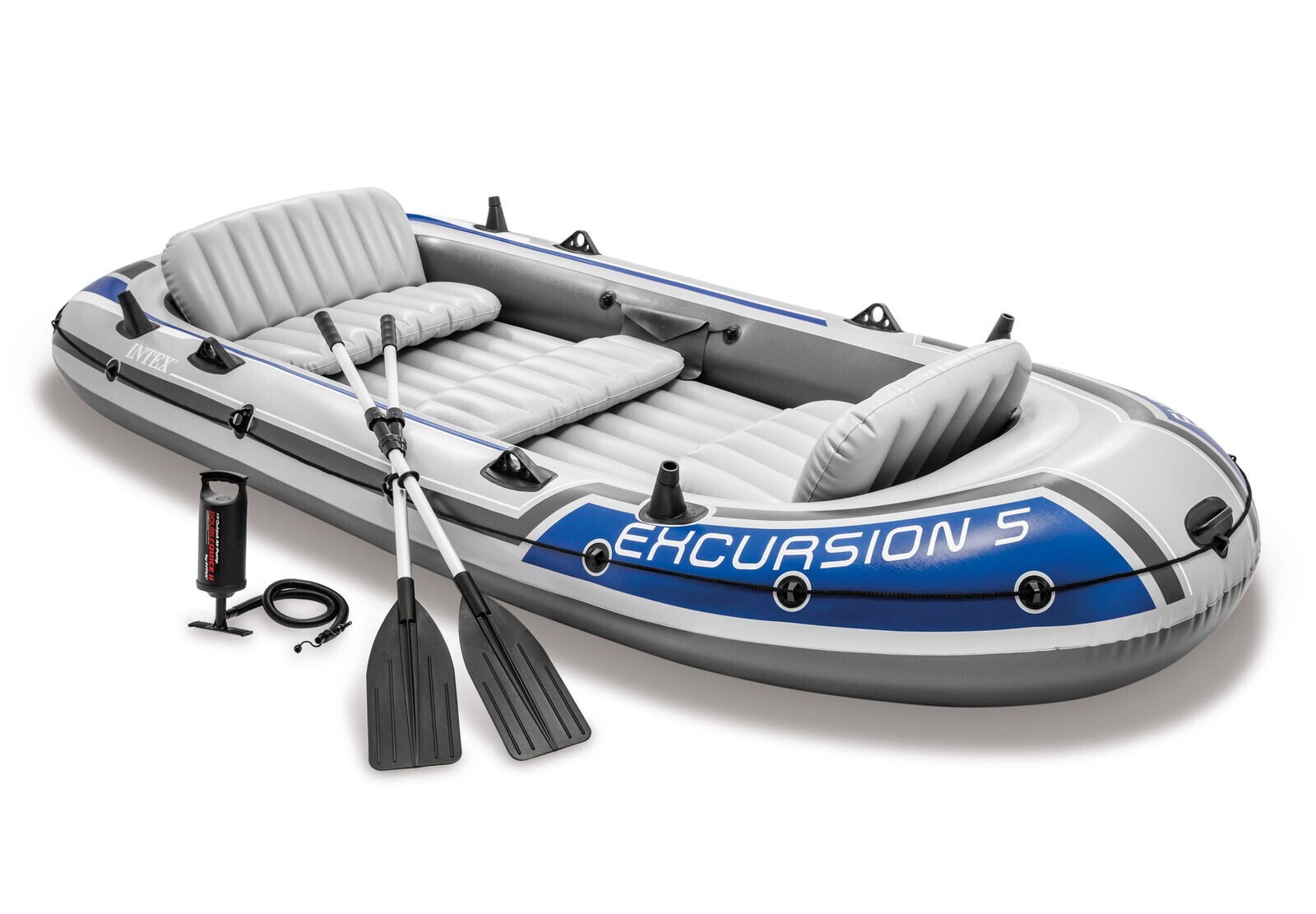 Intex Excursion 5 Person Inflatable Boat Set Raft Dinghy with Oars Pump 68325EP Intex Excursion 5 Person Inflatable Boat Set Raft Dinghy with Oars Pump 68325EP