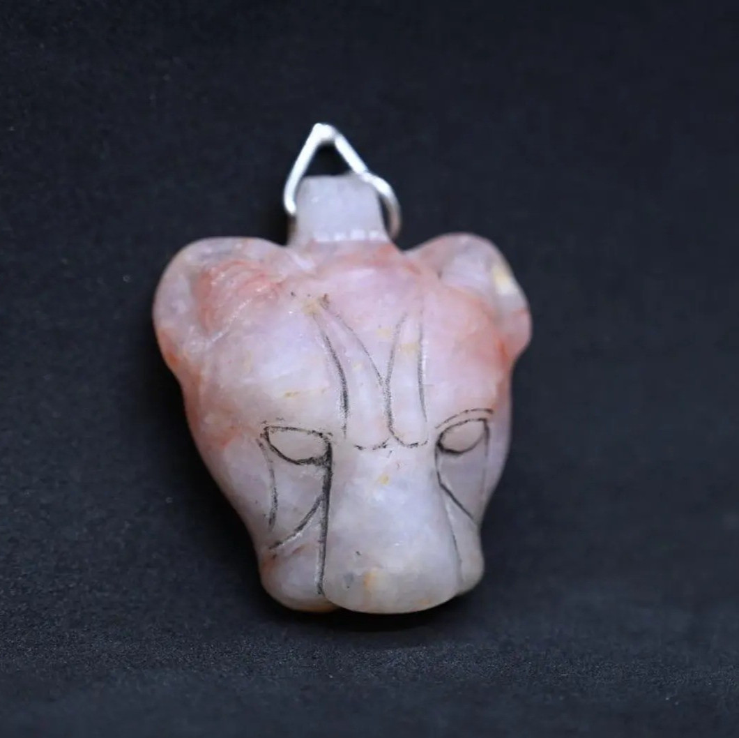 Rare Ancient Egyptian Antiquities Sekhmet Agate Gemstone Necklace Egyptian BC