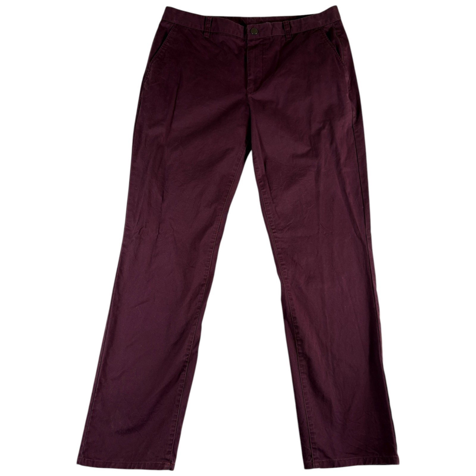 Bonobos Chino Pants Men\'s 36x32 Business Burgundy Stretch Slim Fit Straight Leg