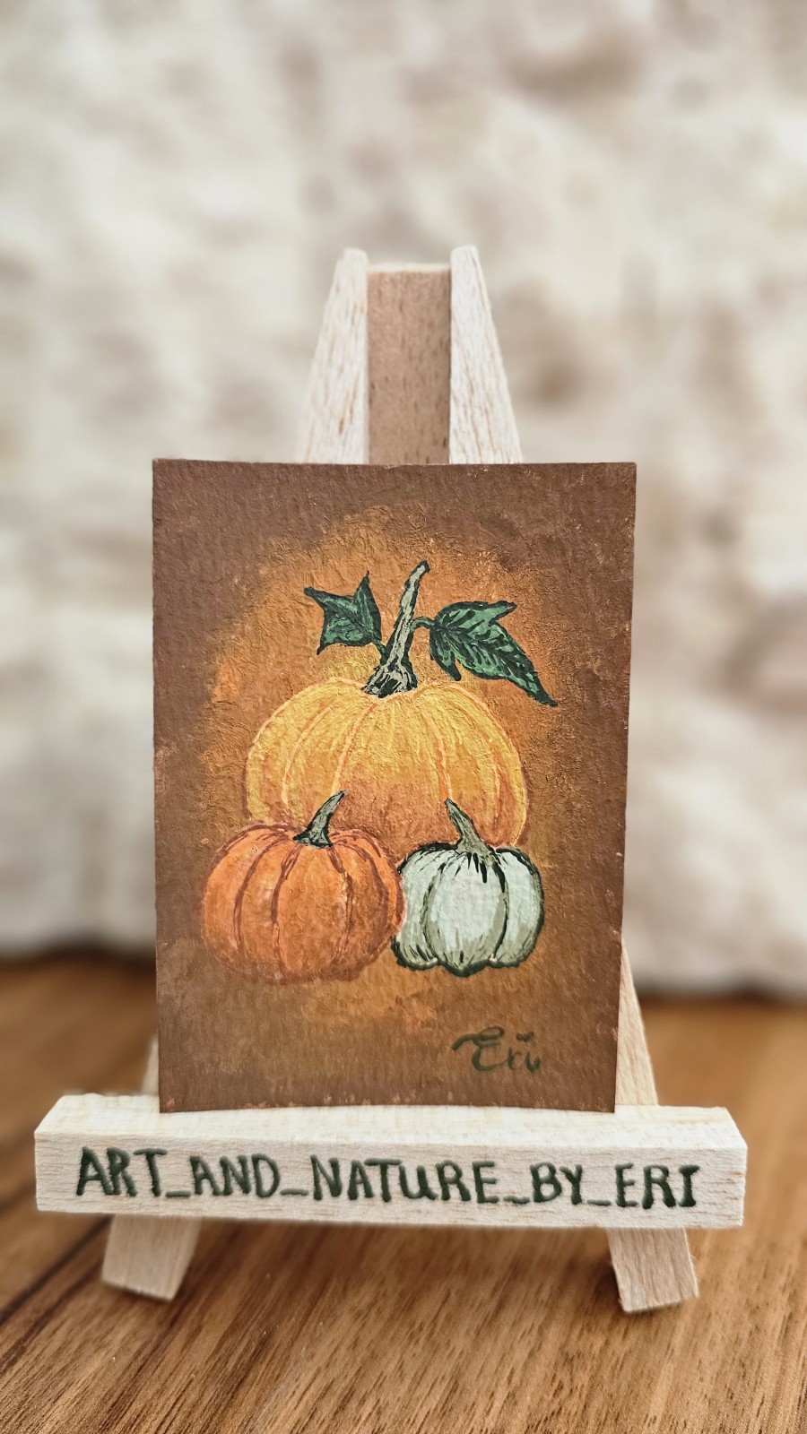 ACEO Original Acrylic Painting Paper art_and_nature_by_eri FALL Pumpkin ACEO Original Acrylic Painting Paper art_and_nature_by_eri FALL Pumpkin