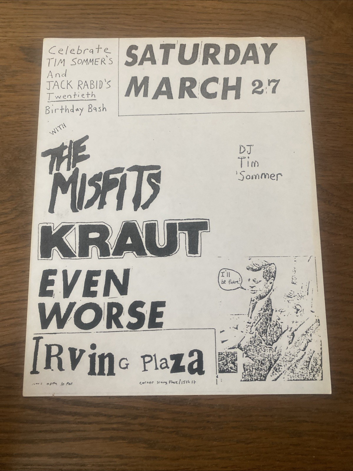 The Misfits 03/27/1982 Irving Plaza 8.5x11 Inch Original Rare The Misfits 03/27/1982 Irving Plaza 8.5x11 Inch Original Rare
