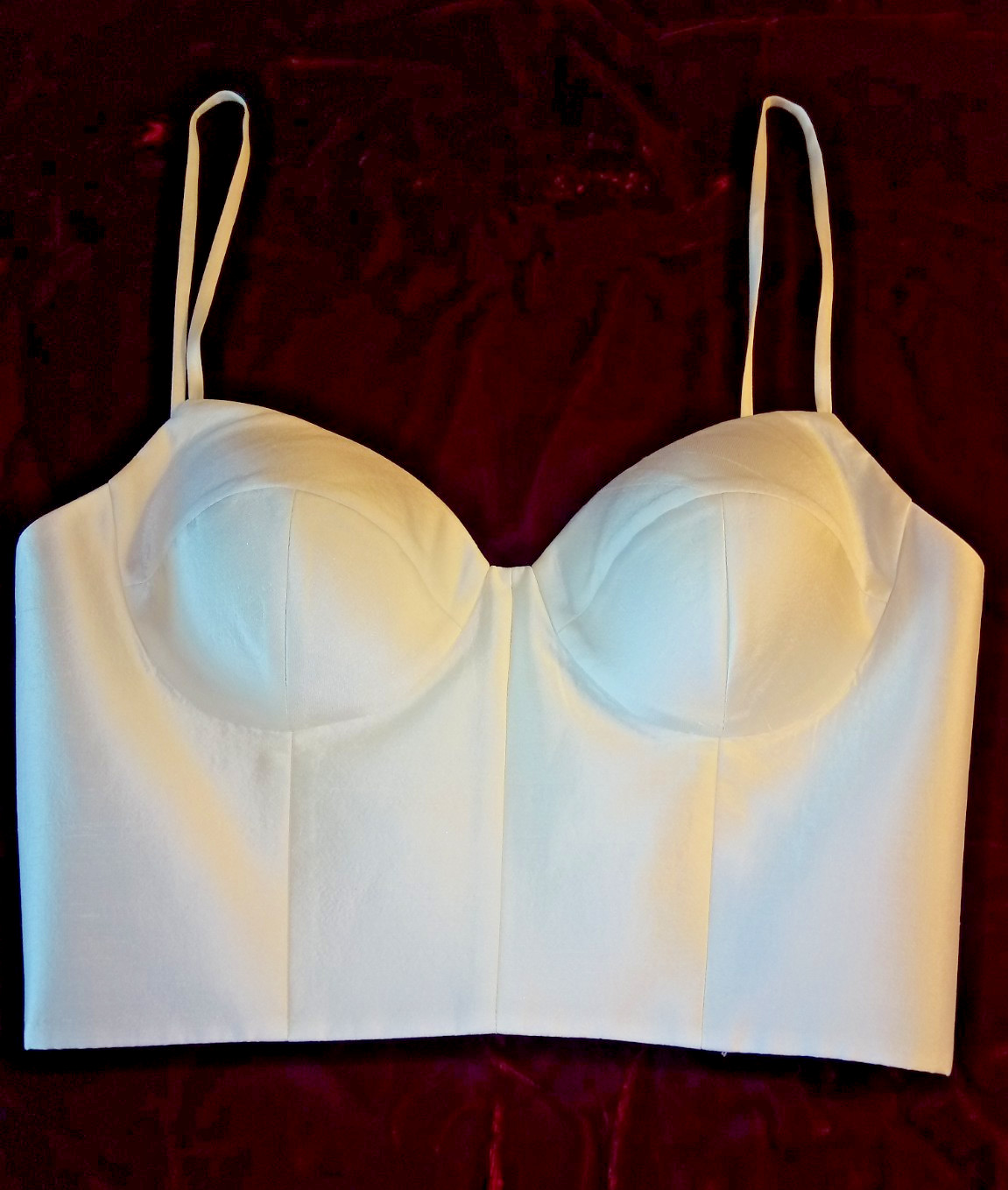 Catherine Deane Bridal Ivory Silk Bodice~Bustier~Spaghetti Straps~ Small Size 2
