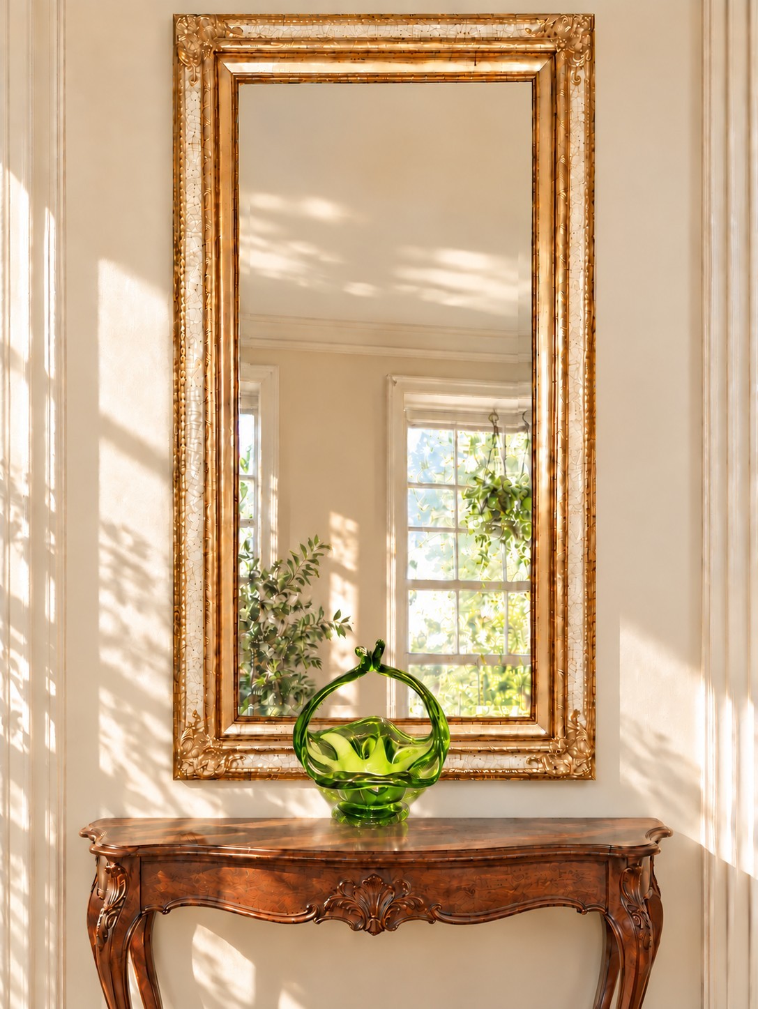 Vintage 60s Ornate Gold & Cream Mirror