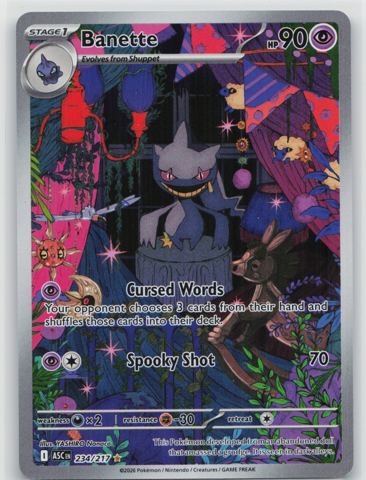 Banette Holo Illustration Rare ME: Ascended Heroes 234/217 NM Banette Holo Illustration Rare ME: Ascended Heroes 234/217 NM