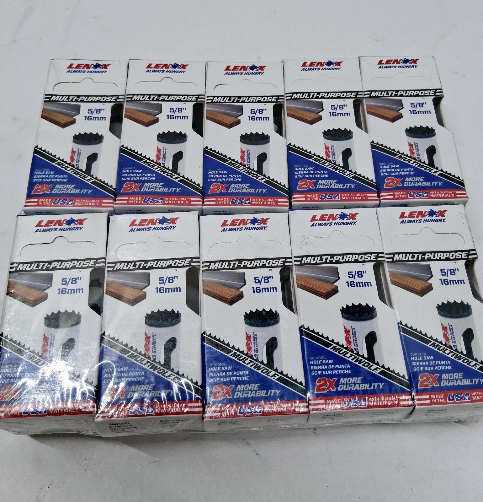 QTY: 10 Lenox Hole Saw 5/8 QTY: 10 Lenox Hole Saw 5/8
