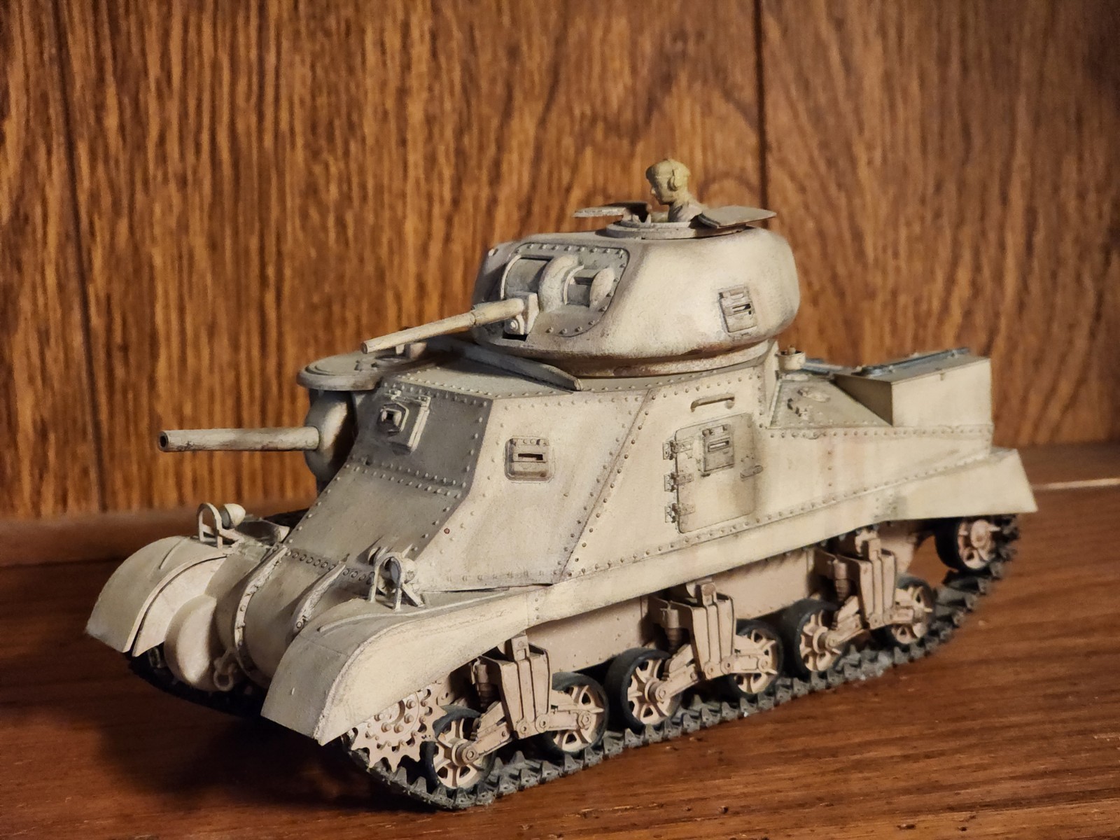 Vintage Hand Painted British M3 Grant Mk I Medium Tank, North African WWII, 1:35