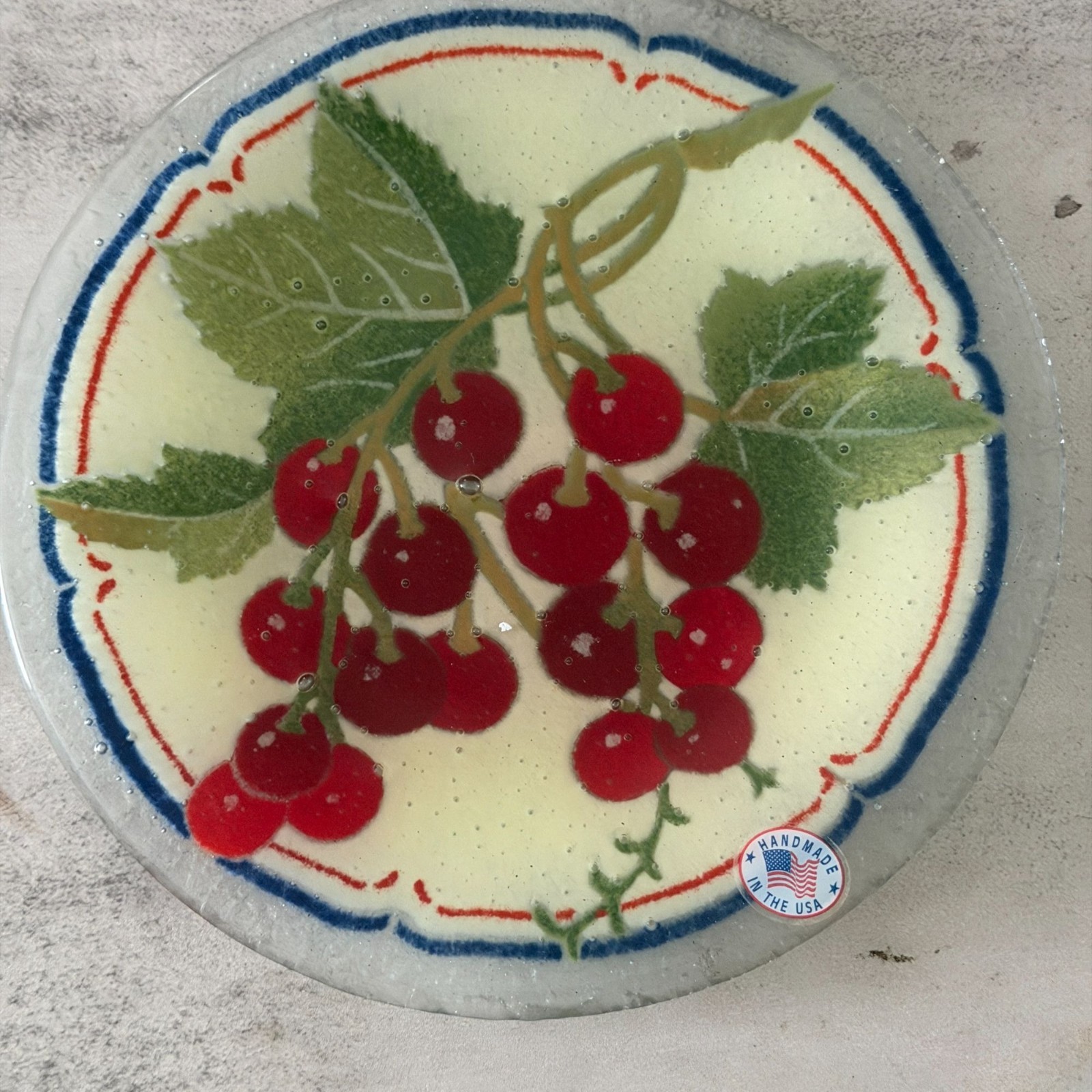NWT Villeroy & Boch Cottage Glass Elderberry Fused Glass 7\