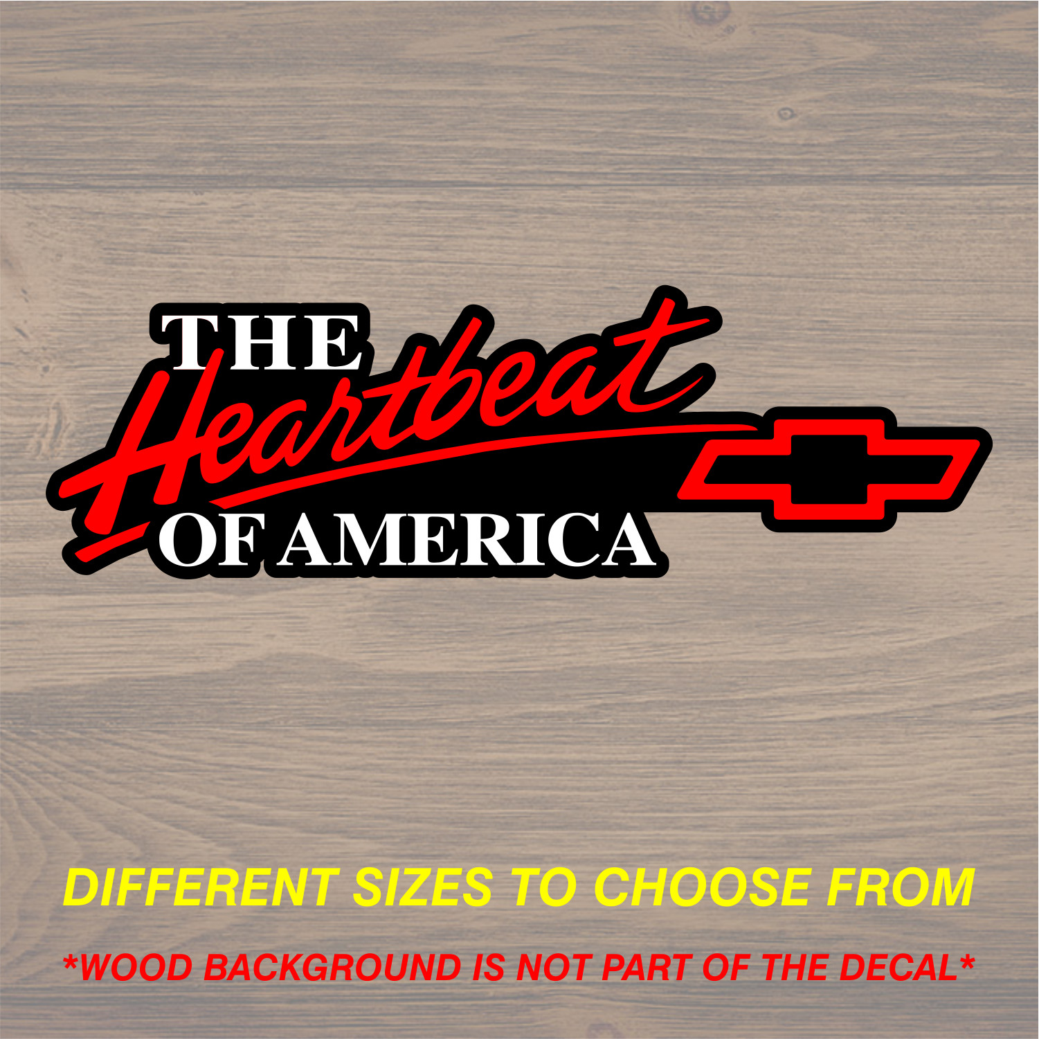 Vinyl Decal Sticker Fits Chevrolet Chevy Heartbeat of America Graphics