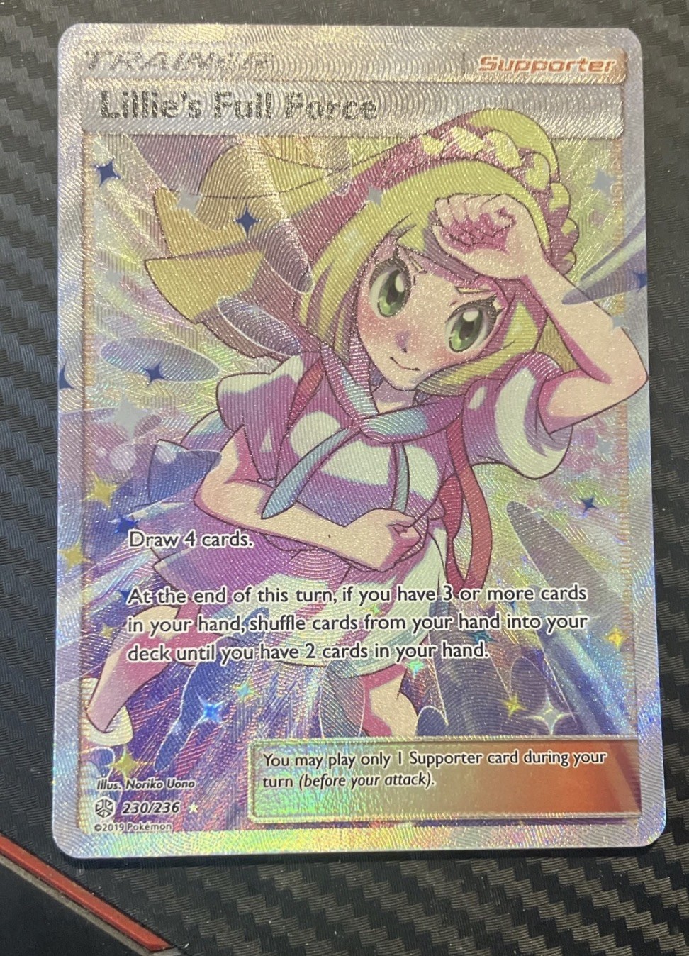 Lillie's Full Force 230/236 Sun Moon Cosmic Eclipse Full Art Pokemon NM Lillie's Full Force 230/236 Sun Moon Cosmic Eclipse Full Art Pokemon NM