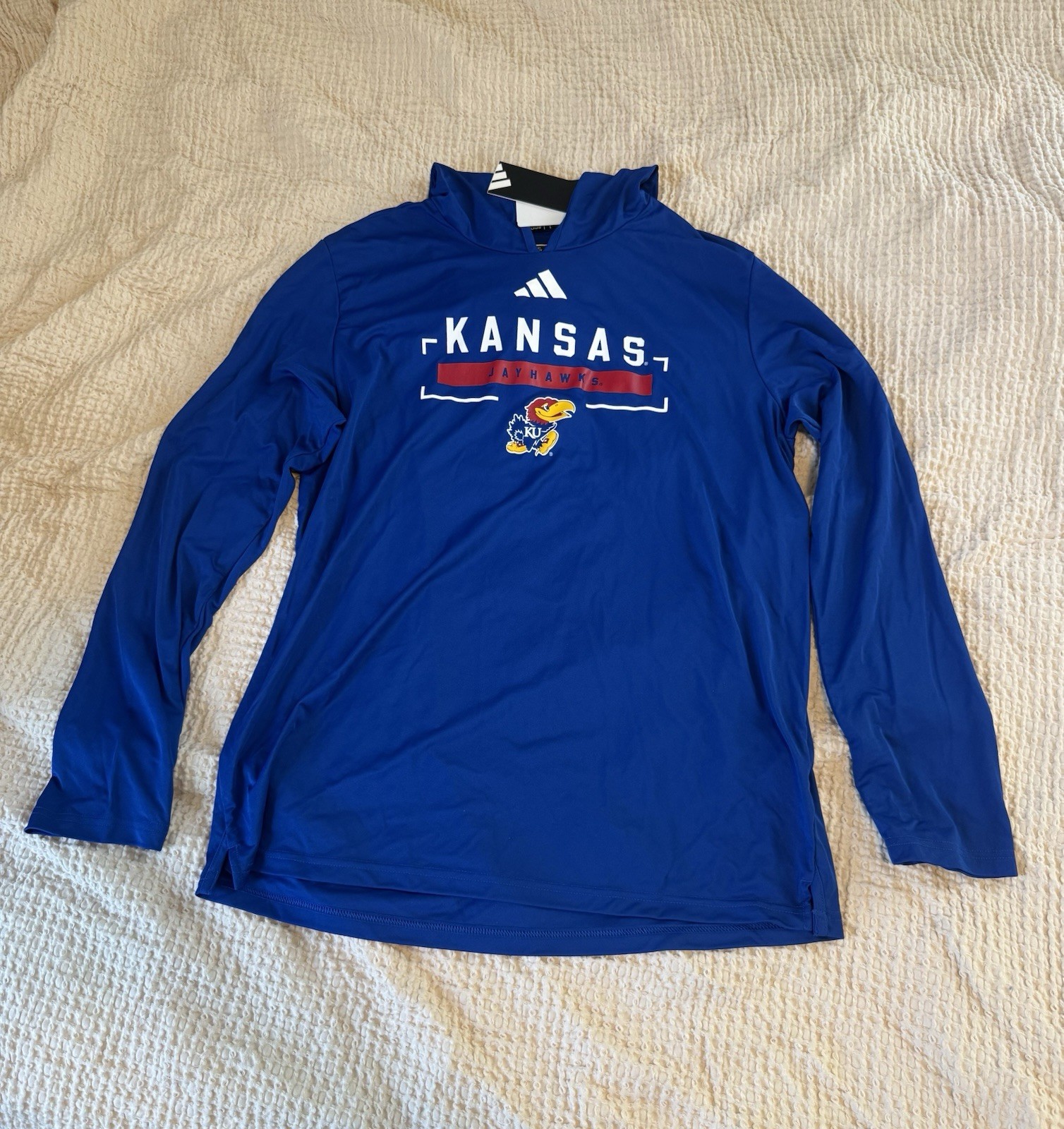 Adidas Men’s Kansas Jayhawks D4T L/S LTWT Hoody (Large) Adidas Men’s Kansas Jayhawks D4T L/S LTWT Hoody (Large)