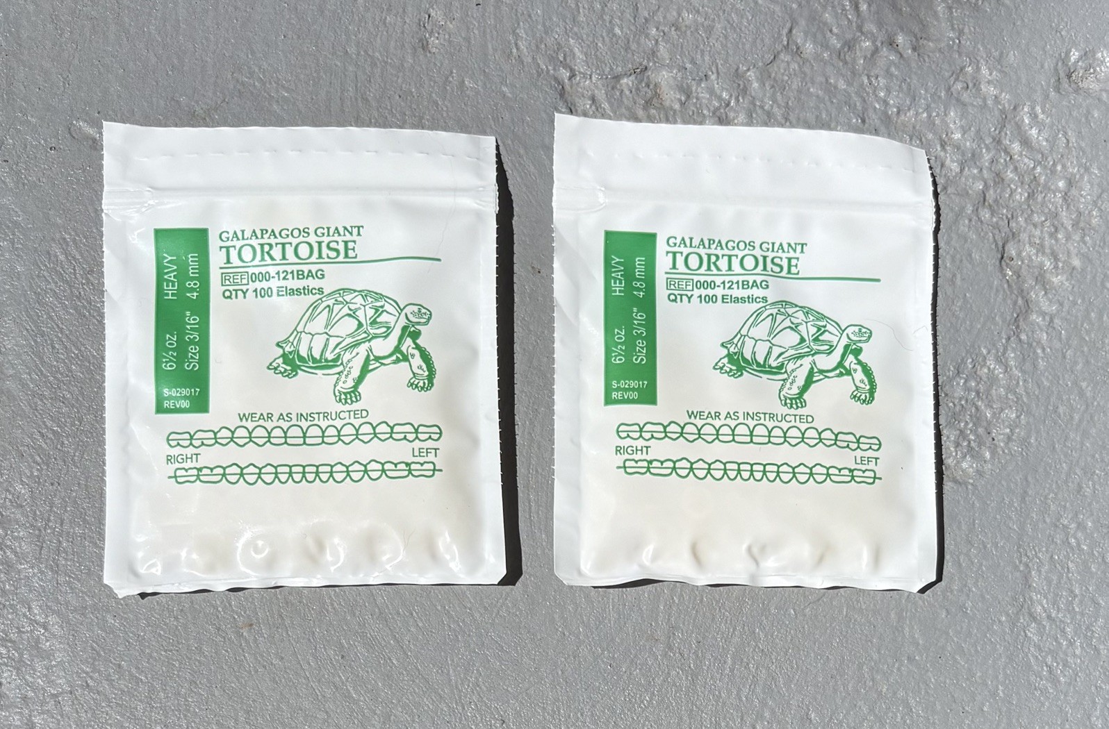 Giant Tortoise American Orthodontics Dental Elastics Rubber Bands - 2 Packs Giant Tortoise American Orthodontics Dental Elastics Rubber Bands - 2 Packs
