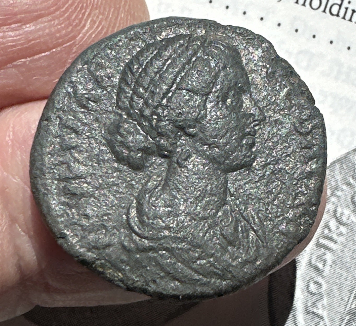 Alliance  FAUSTINA Jr Roman Provincial Bronze Coin - Laodikeia ad Lycum Pergamum
