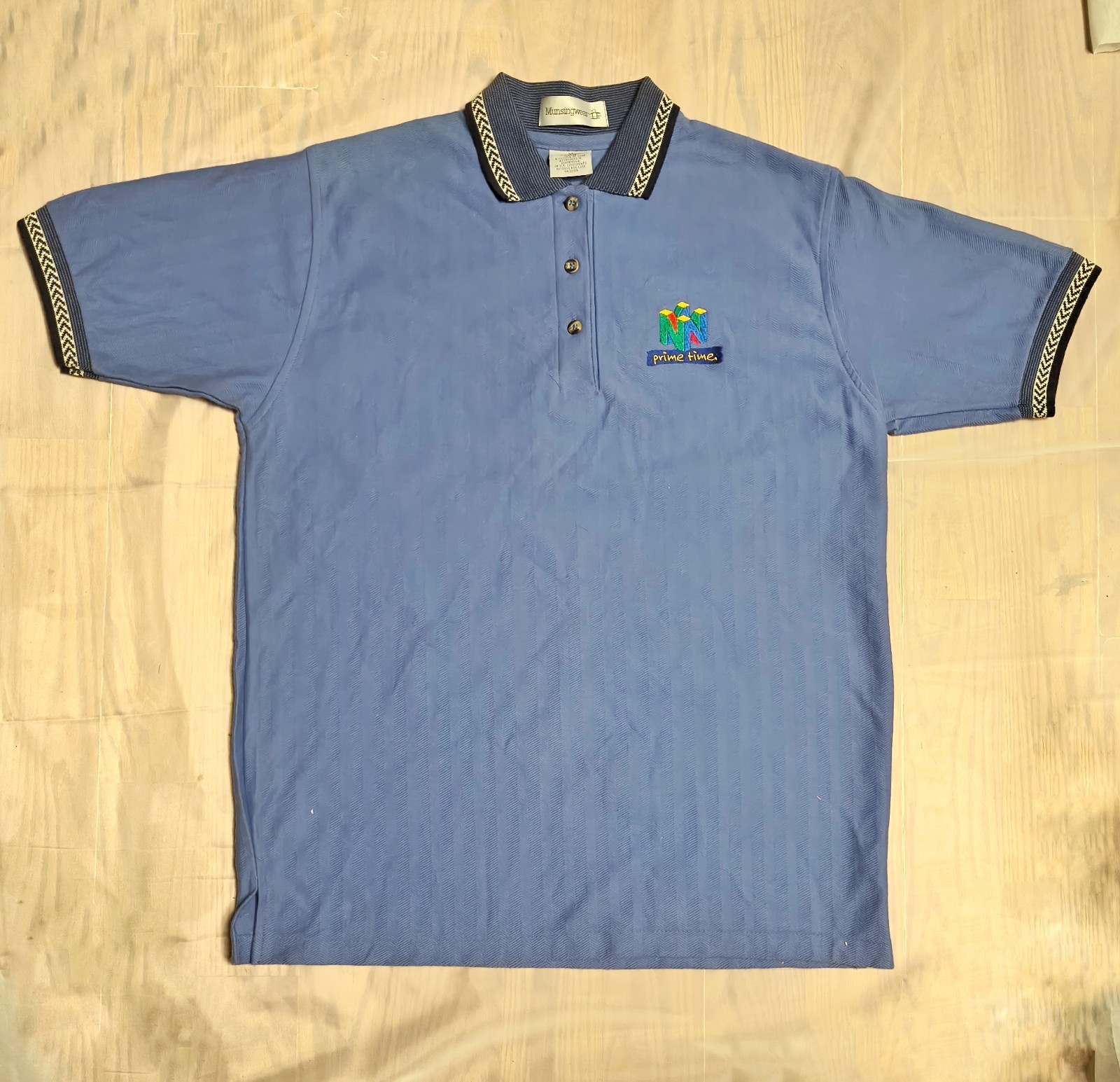 Rare Vintage Late 90s Nintendo Prime Time Employee Knit Polo Shirt